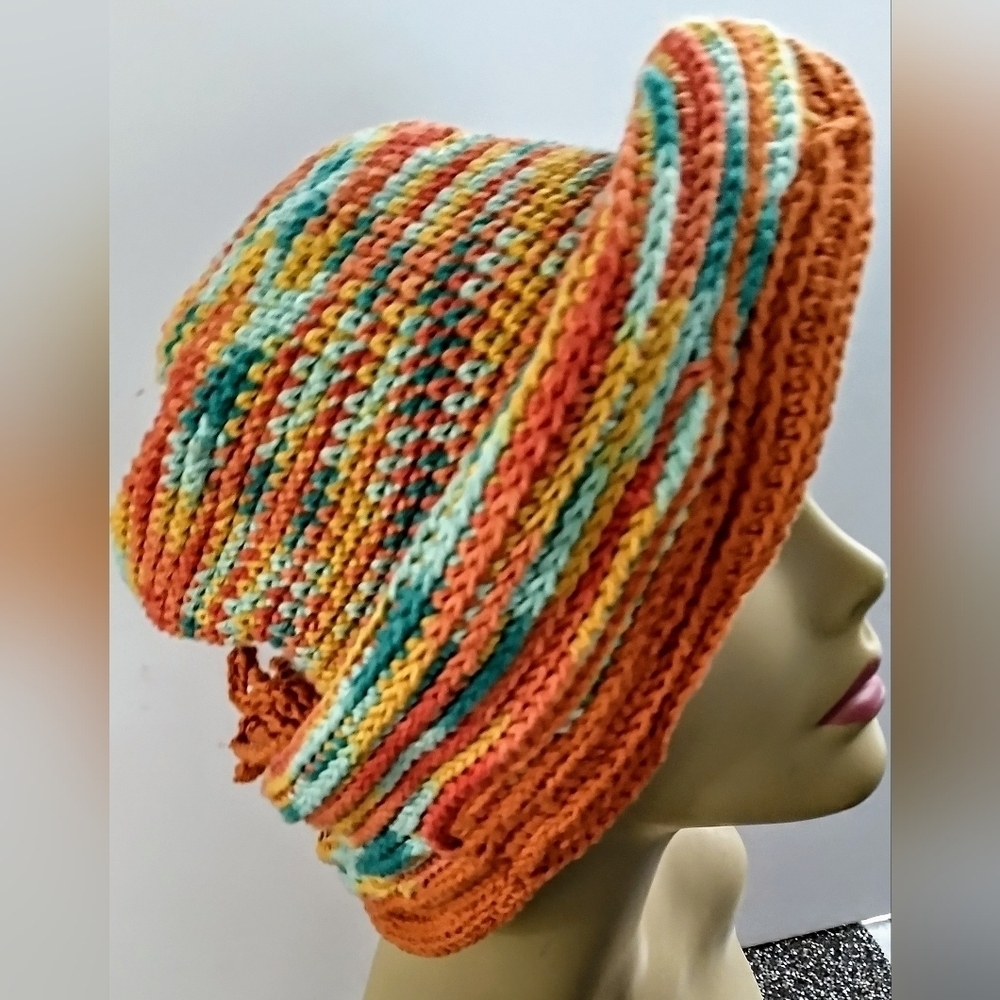 NWT Versatile Embossed Crochet Fedora With An Adjustable Drawstring. - Picture 8 of 12